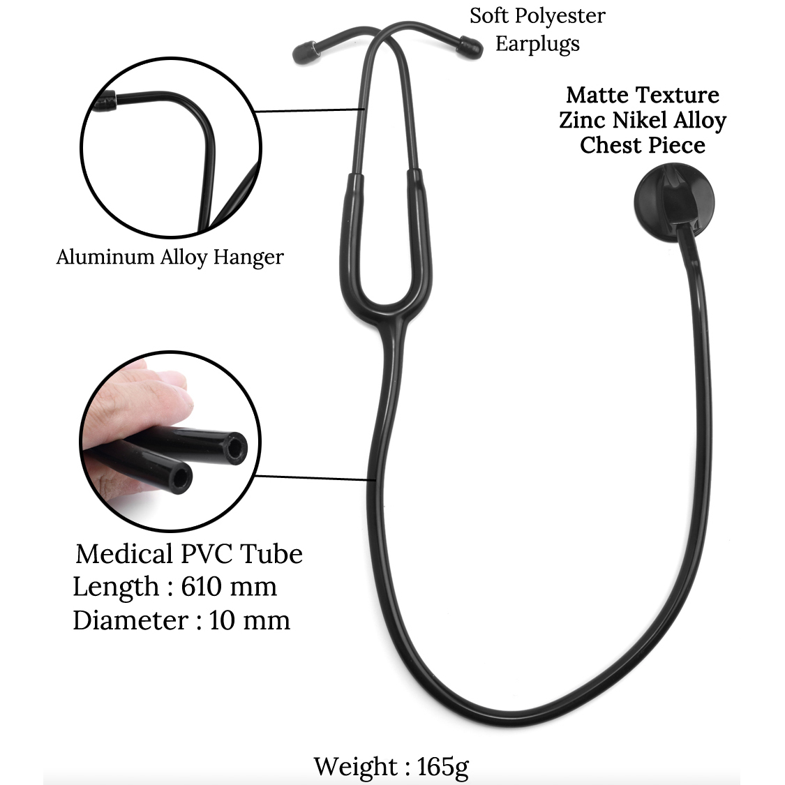 모든 검은 의료 심장학 의사 청진기 전문 의료 심장 청 - Medical Lab Equipments 리뷰 및 가격